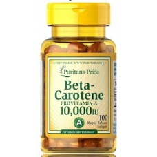 Puritan's Pride Vitamin A Beta-Carotene 10000 IU 100 Softgels