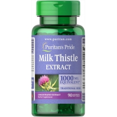 Puritans Pride Milk Thistle 1000 mg 4:1 Extract 90 Soft (силімарин, насіння розторопші, для печінки)