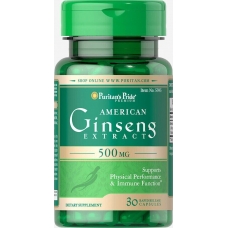 Puritans Pride American Ginseng Extract 500 mg 30 Capsules
