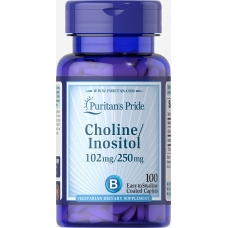 Puritan's Pride Choline Bitartrate Inositol 102 mg/250 mg 100 Caplets від «Жирної печінки»