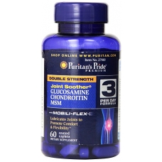 Puritans Pride Double Strength Glucosamine, Chondroitin MSM Joint Soother 60 Cap (20 днів прийому)