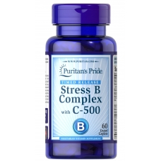 Puritan's Pride Stress Vitamin B-Complex with Vitamin C-500 Timed Release 60 Caplets