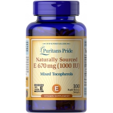 Puritan's Pride Vitamin E-1000 IU Mixed Tocopherols Natural 100 Softgels