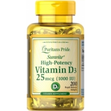 Puritans Pride Vitamin D3 1000 IU (25 mcg) 200 softgel