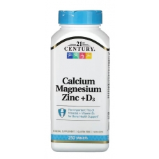 21st Century Calcium Magnesium Zinc + D3 250 Tablets