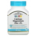 21st Century Calcium Magnesium Zinc + D3 90 Tablets
