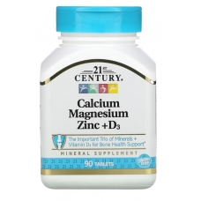 21st Century Calcium Magnesium Zinc + D3 90 Tablets