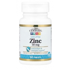 21st Century Chelated Zinc 60 Tablets