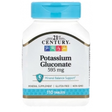 21st Century Potassium Gluconate 595 mg 110 Tablets
