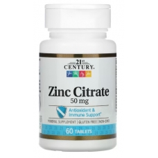 21st Century Zinc Citrate 50 mg 60 Tablets