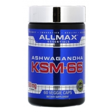 ALLMAX Essentials Ashwagandha KSM-66 600 mg 60 Veggie Caps (300 mg per Capsule)