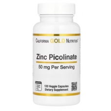 California Gold Nutrition Zinc Picolinate 50 mg 120 Veggie Capsules