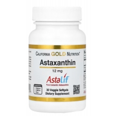 California Gold Nutrition Astaxanthin Astalif® Pure Icelandic 12 mg 30 Veggie Softgels