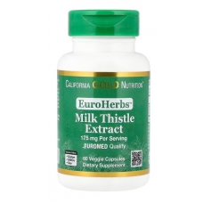 California Gold Nutrition EuroHerbs Milk Thistle Extract Euromed Quality 175 mg 60 Veggie Capsules