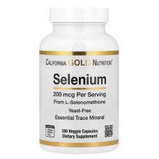 California Gold Nutrition Selenium Yeast-Free 200 mcg 180 Veggie Capsules