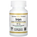California Gold Nutrition Ferrochel Iron (Bisglycinate) 36 mg 90 Veggie Capsules