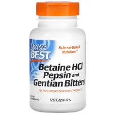 Doctor's Best Betaine HCl Pepsin & Gentian Bitters 120 Capsules