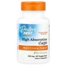 Doctor's Best High Absorption CoQ10 with BioPerine® 200 mg 60 Veggie Softgel