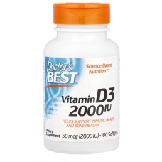 Doctor's Best Vitamin D3 50 mcg (2000 IU) 180 Softgels