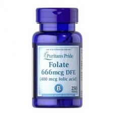 Puritans Pride Folate 666mcg DFE (Folic Acid 400 mcg) 250 Tablets
