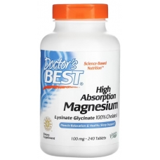 Doctor's Best High Absorption Magnesium Glycinate 100 mg 240 Tablets