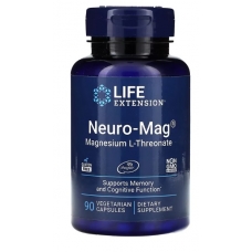Life Extension Neuro-Mag Magnesium  L-Threonate 90 Vegetarian Capsules (48 mg per Capsule) (Magtein)