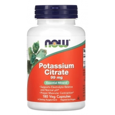 NOW Foods Potassium Citrate 99 mg 180 Veg Capsules (калій)
