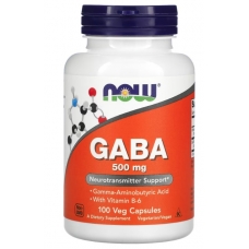 NOW Foods GABA with Vitamin B-6 500 mg 100 Veg Capsules