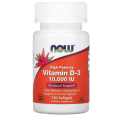 NOW Foods Vitamin D3 250 mcg (10,000 IU) 120 Softgels
