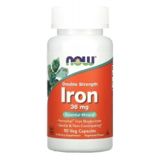 NOW Foods Iron Double Strength 36 mg 90 Veg Capsules