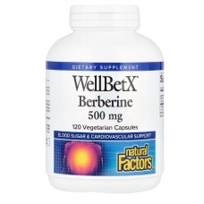Natural Factors WellBetX® Berberine 500 mg 120 Vegetarian Capsules
