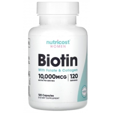 Nutricost Women Biotin With Folate & Collagen 10000 mcg 120 Capsules