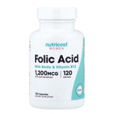 Nutricost Women Folic Acid with Biotin & Vitamin B12 120 Capsules