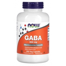 NOW Foods GABA with Vitamin B-6 500 mg 200 Veg Capsules