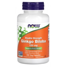 NOW Foods Ginkgo Biloba Double Strength 120 mg 100 Veg Capsules