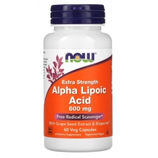 NOW Foods Alpha Lipoic Acid Extra Strength 600 mg 60 Veg Capsules