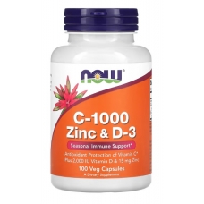 NOW Foods C-1000 Zinc & D-3 100 Veg Capsules