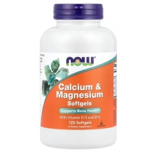 NOW Foods Calcium & Magnesium with Vitamin D3 and Zinc 120 Softgels