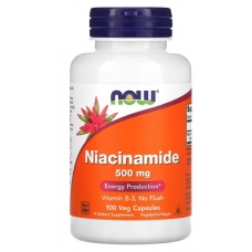 NOW Foods Niacinamide 500 mg 100 Veg Capsules