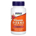 NOW Foods Mega D-3 & MK-7 5000 IU / 180 mcg 60 Capsules