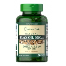 Puritans Pride Natural Flax Oil 1000 mg 120 Rapid Release 120 Softgels 
