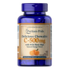Puritan's Pride Chewable Vitamin C 500 mg with Rose Hips 90 Chewables