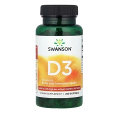Swanson Vitamin D3 Highest Potency 125 mcg (5000 IU) 250 Softgels