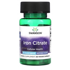 Swanson Iron Citrate Active Form 25 mg 60 Veggie Capsules