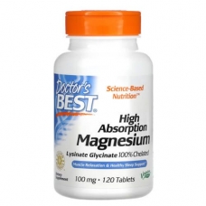 Doctor's Best High Absorption Magnesium Glycinate 100 mg 120 Tablets