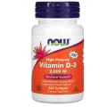 NOW Foods Vitamin D3 50 mcg (2000 IU) 240 Softgels