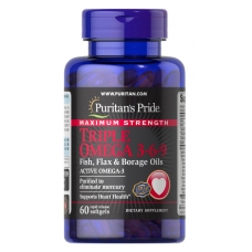 Puritans Pride Maximum Strength Triple Omega 3-6-9 Fish, Flax & Borage Oils 60 cap