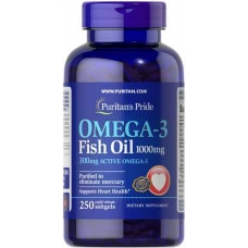 Puritans pride Omega-3 Fish Oil 1000 mg (300 mg Active Omega-3) 250 Softgels