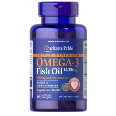 Puritans Pride Triple Strength Omega-3 Fish Oil 1400 mg (950 mg Active Omega-3) 60 Softgels