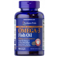 Puritans Pride Triple Strength Omega-3 Fish Oil 1400 mg (950 mg Active Omega-3) 90 Softgels